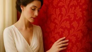 Femme élégante avec tissu jacquard