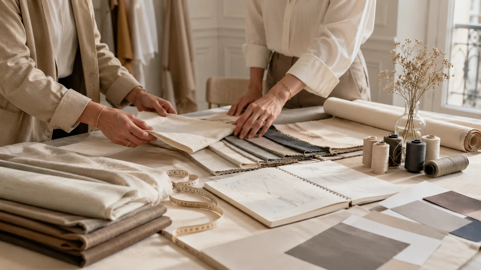 Création textile France avec matières et échantillons professionnels