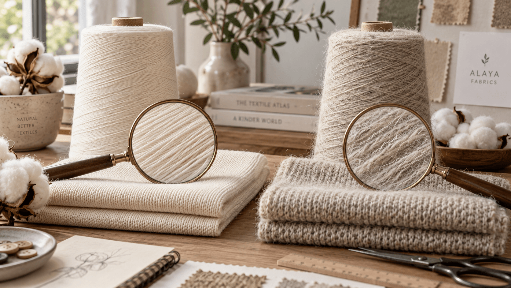 Comparaison entre fil peigné et fil cardé pour comprendre leur différence de qualité textile