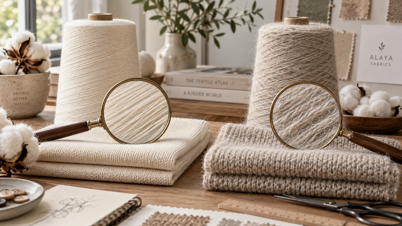 Comparaison entre fil peigné et fil cardé pour comprendre leur différence de qualité textile